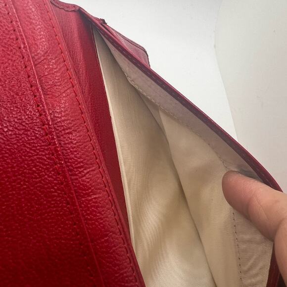 GUC Chanel Red Leather Long Wallet - Picture 11 of 13